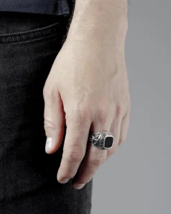 ANELLO CELEBRATIVO QUADRATO PERSONALIZZABILE IN ARGENTO