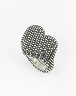 ANELLO CHEVALIER CUORE PUNTINATO IN ARGENTO
