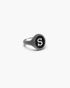 ANELLO CHEVALIER OVALE PUNTINATO CON LETTERA O NUMERO PERSONALIZZATO