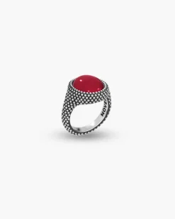 ANELLO CHEVALIER OVALE PUNTINATO CON PIETRA PERSONALIZZABILE