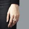 ANELLO CHEVALIER QUADRATO PUNTINATO CON LETTERA INIZIALE PERSONALIZZABILE