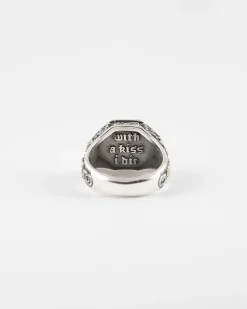 ANELLO CHEVALIER ROMEO IN ARGENTO CON PIETRA NERA