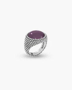 ANELLO CHEVALIER TONDO PUNTINATO CON PIETRA PERSONALIZZABILE
