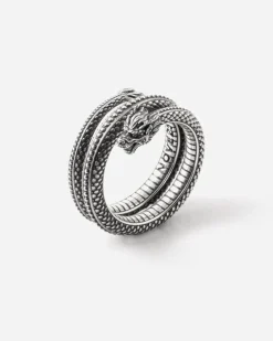 ANELLO DRAGONE CINESE IN ARGENTO