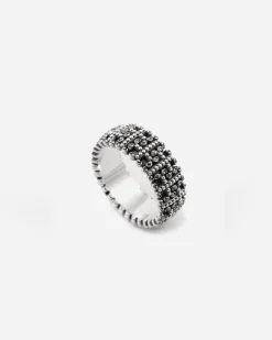ANELLO FASCIA GOTICA ENLACE IN ARGENTO