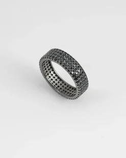 ANELLO FASCIA H6 CON BRILLANTI NERI