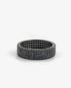 ANELLO FASCIA H6 CON BRILLANTI NERI