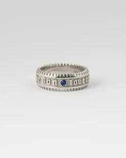ANELLO FASCIA LA FORTUNA IN ARGENTO CON PIETRA BLU