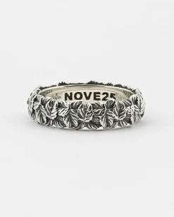 ANELLO FEDE FOGLIE IN ARGENTO