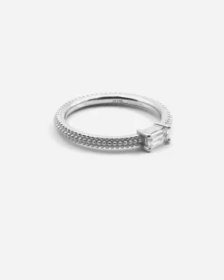 ANELLO FEDINA PUNTINATA SMALL MIRROR IN ARGENTO CON BRILLANTI