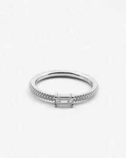ANELLO FEDINA PUNTINATA SMALL MIRROR IN ARGENTO CON BRILLANTI