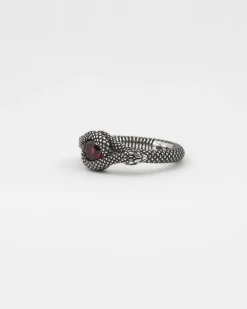 ANELLO FEDINA SOLITARIO SERPENTE CON PIETRA ROSSA