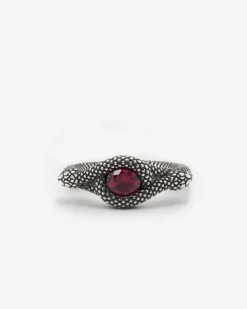 ANELLO FEDINA SOLITARIO SERPENTE CON PIETRA ROSSA
