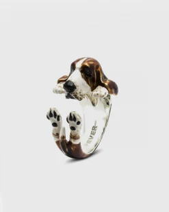 ANELLO HUG BASSET HOUND SMALTATO