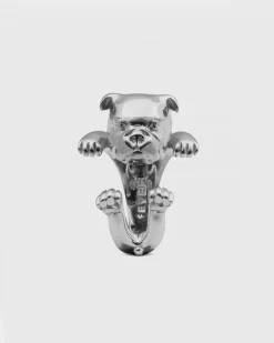 ANELLO HUG BULLDOG INGLESE IN ARGENTO