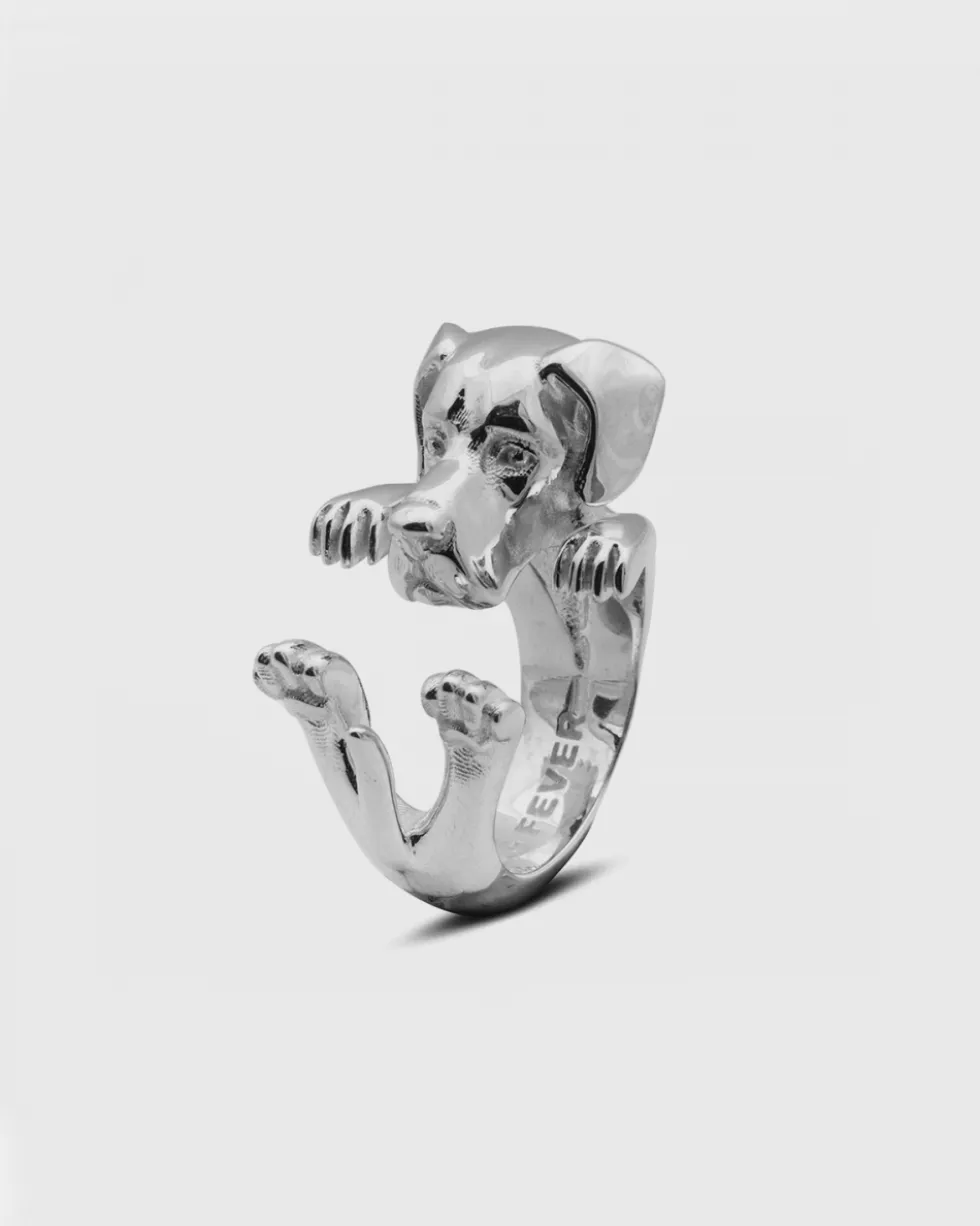 ANELLO HUG CANE ALANO IN ARGENTO