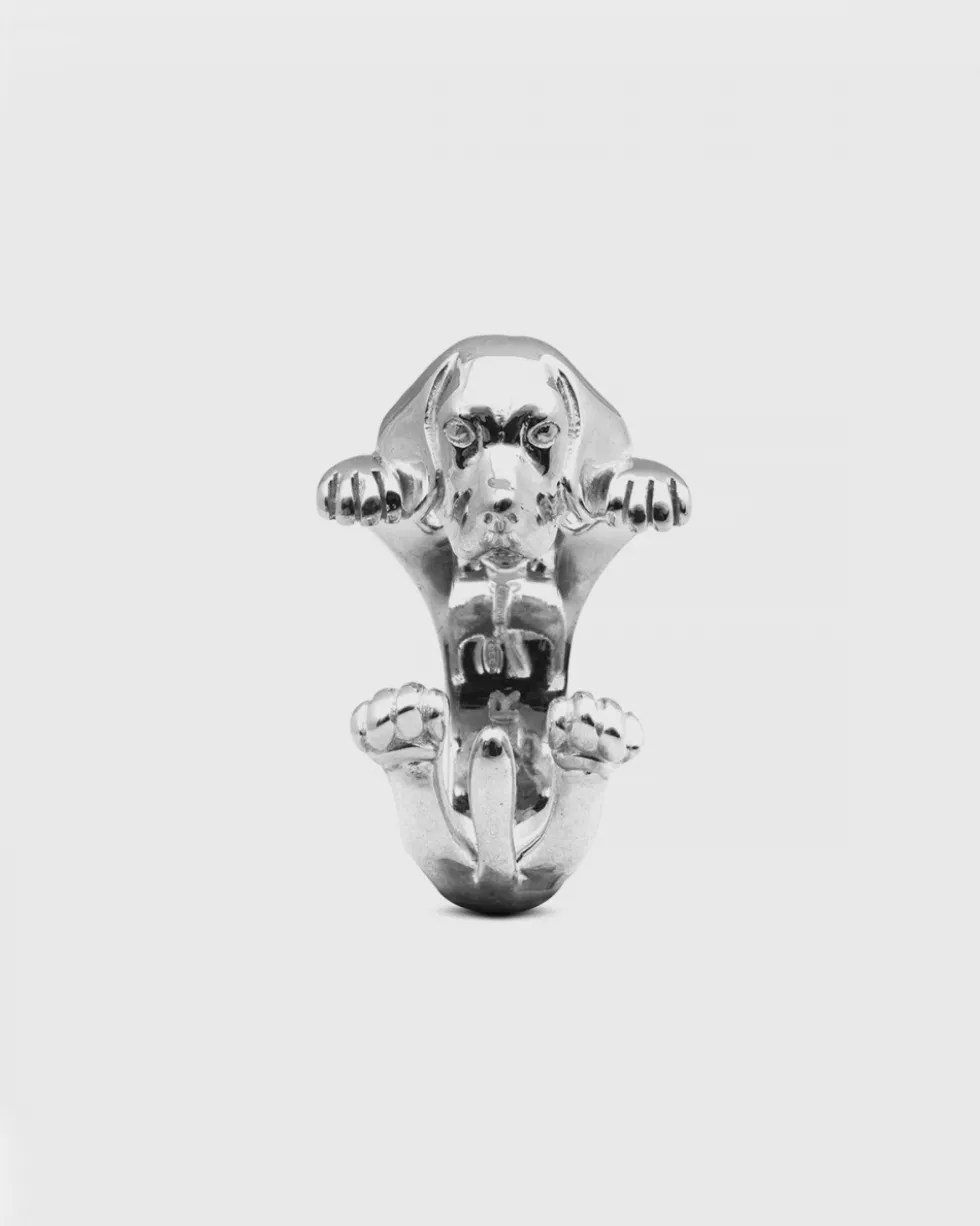 ANELLO HUG CANE BEAGLE IN ARGENTO