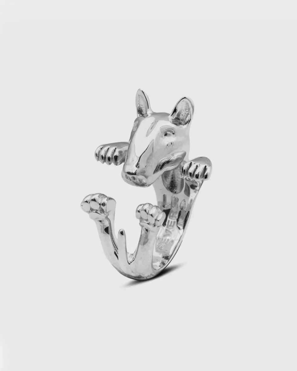 ANELLO HUG CANE BULL TERRIER IN ARGENTO
