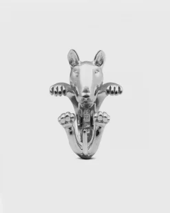 ANELLO HUG CANE BULL TERRIER IN ARGENTO