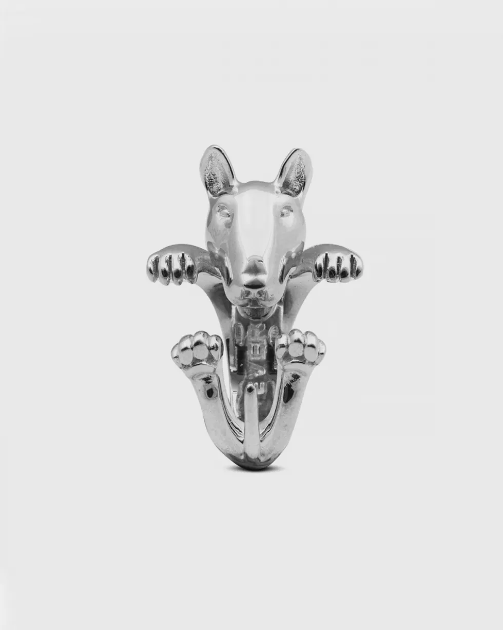 ANELLO HUG CANE BULL TERRIER IN ARGENTO