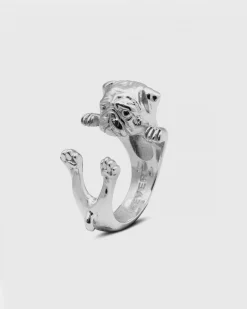 ANELLO HUG CANE CARLINO IN ARGENTO
