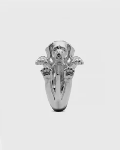 ANELLO HUG CANE POINTER IN ARGENTO