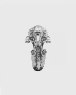 ANELLO HUG CANE SETTER IN ARGENTO