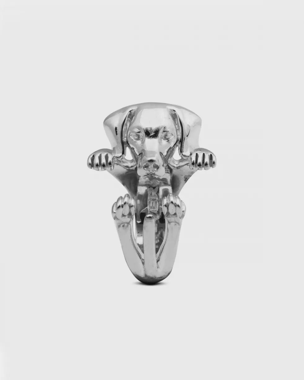 ANELLO HUG CANE WEIMARANER IN ARGENTO