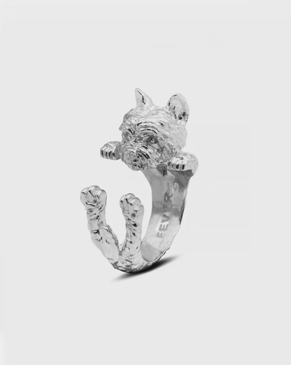 ANELLO HUG CANE YORKSHIRE IN ARGENTO