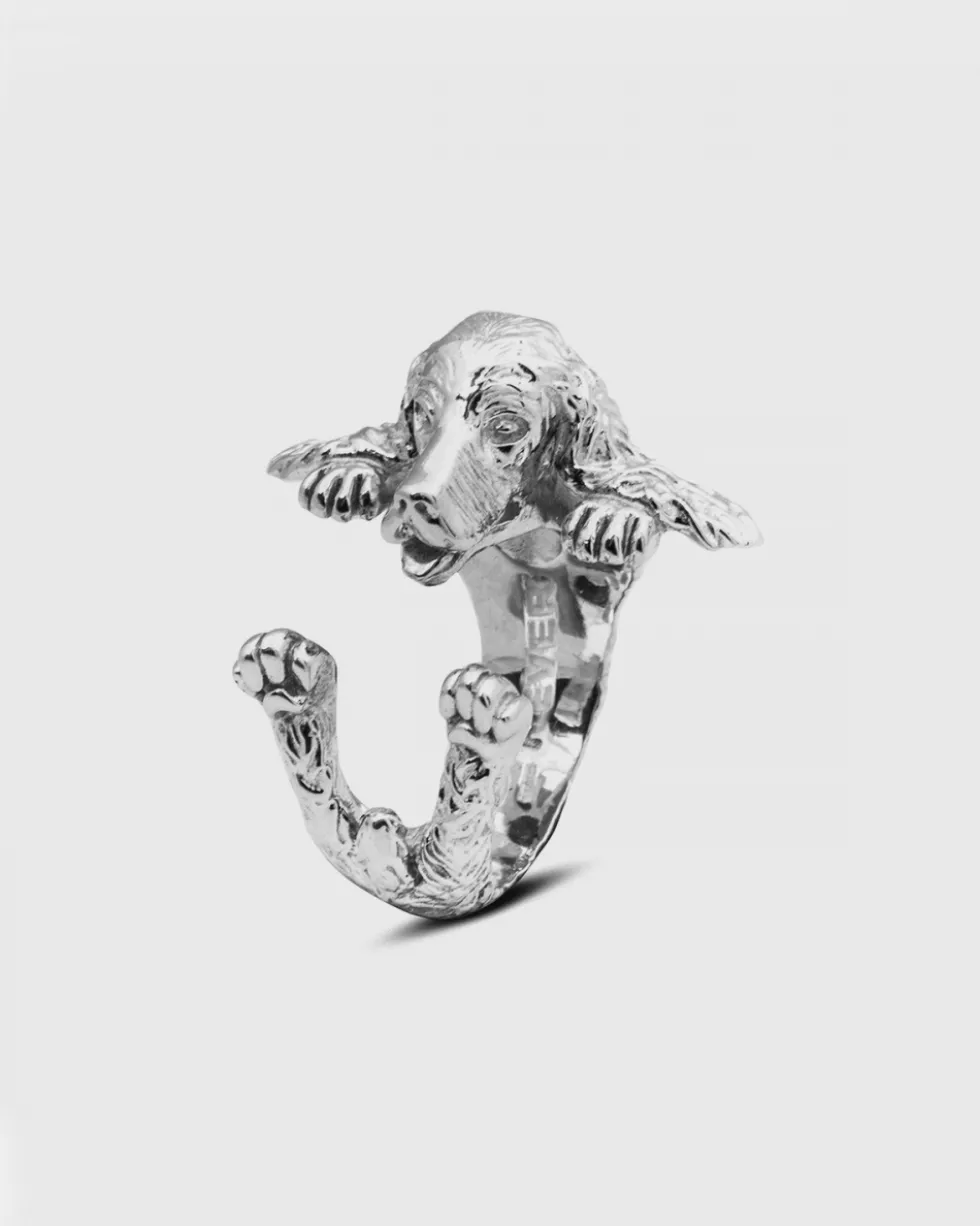 ANELLO HUG COCKER SPANIEL INGLESE IN ARGENTO
