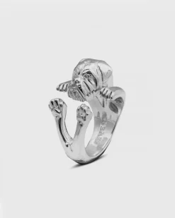 ANELLO HUG DOGUE DE BORDEAUX IN ARGENTO