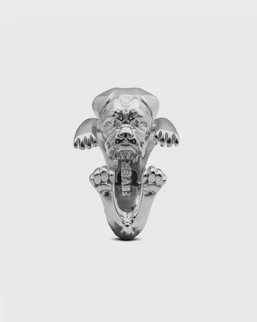 ANELLO HUG DOGUE DE BORDEAUX IN ARGENTO