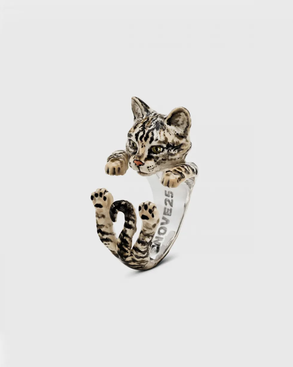 ANELLO HUG EUROPEO / SMALTO TIGRATO CAT FEVER
