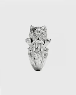 ANELLO HUG GATTO PERSIANO IN ARGENTO