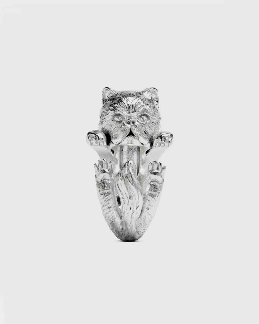 ANELLO HUG GATTO PERSIANO IN ARGENTO