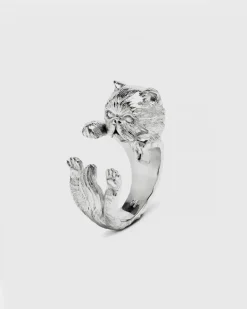 ANELLO HUG GATTO PERSIANO IN ARGENTO
