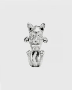 ANELLO HUG GATTO SIAMESE IN ARGENTO
