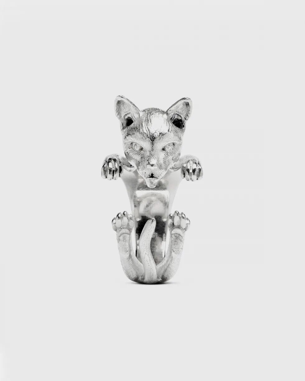 ANELLO HUG GATTO SIAMESE IN ARGENTO