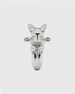ANELLO HUG GATTO SPHYNX IN ARGENTO