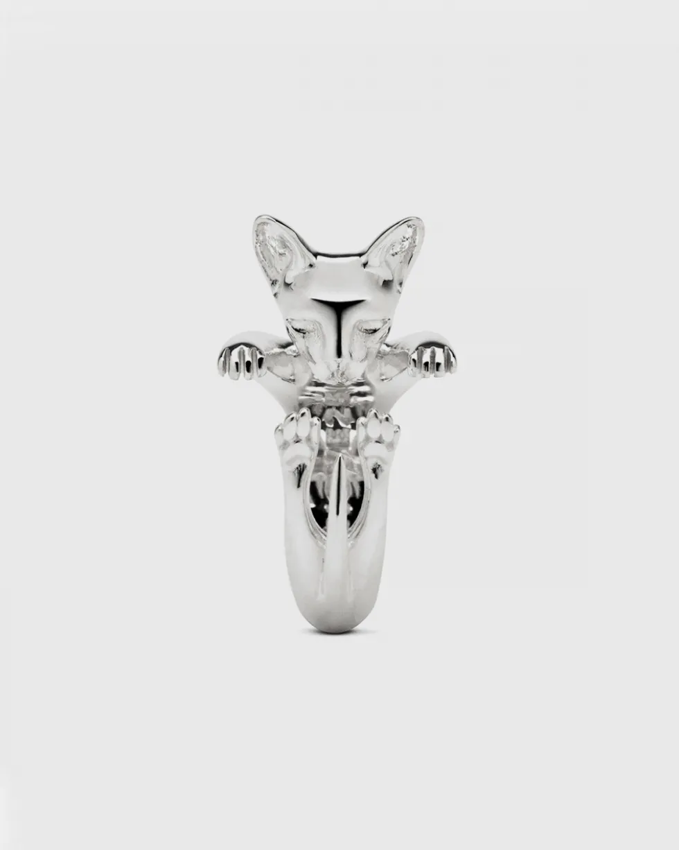 ANELLO HUG GATTO SPHYNX IN ARGENTO