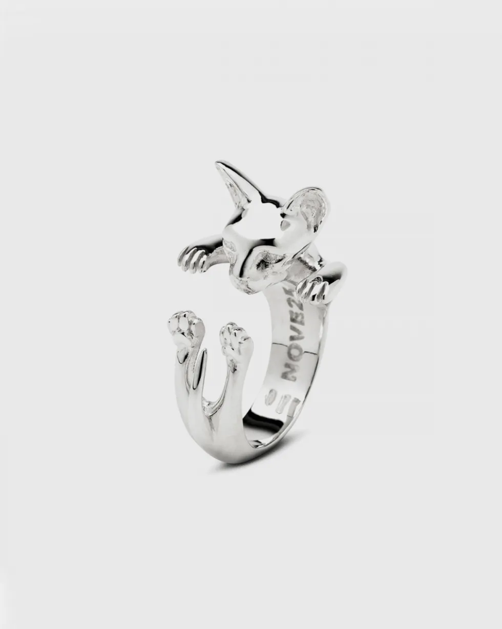 ANELLO HUG GATTO SPHYNX IN ARGENTO