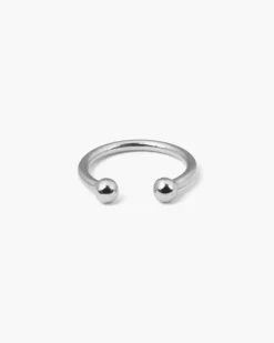 ANELLO PIERCING SFERE GRANDE IN ARGENTO