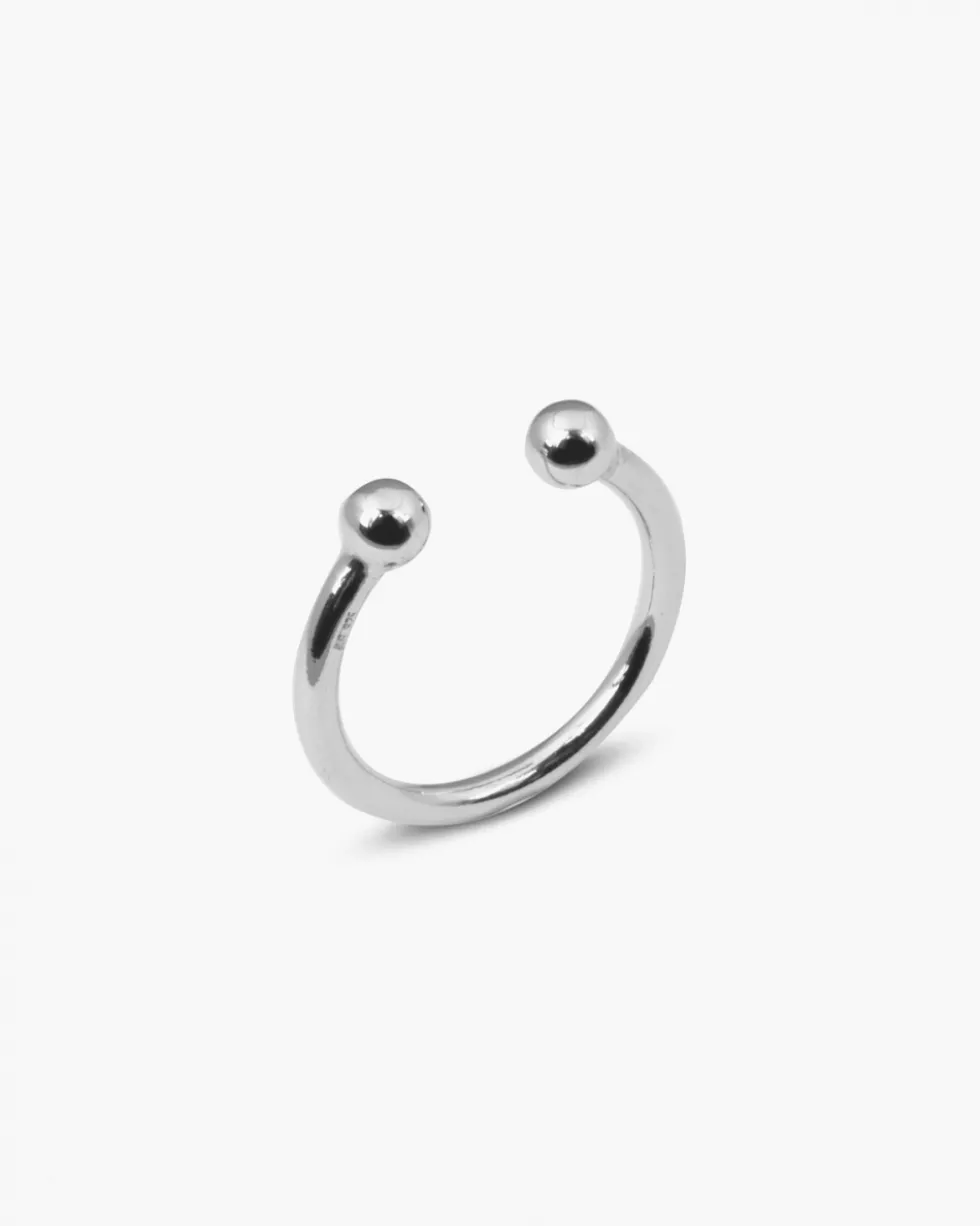 ANELLO PIERCING SFERE GRANDE IN ARGENTO