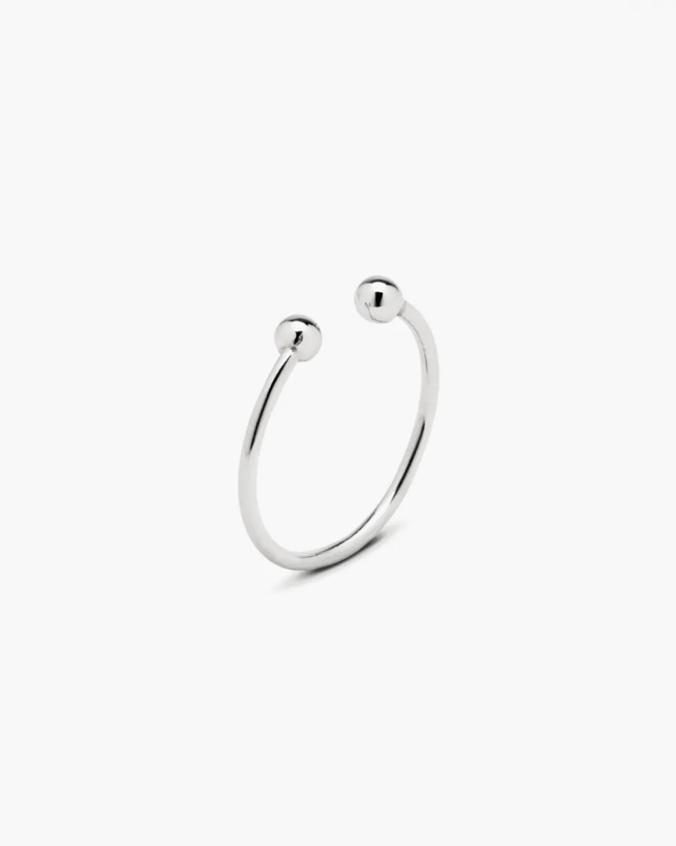 ANELLO PIERCING SFERE IN ARGENTO