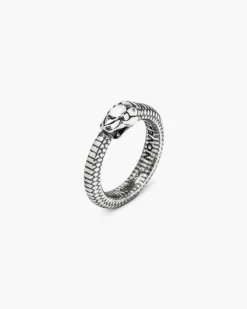 ANELLO SERPENTE UROBORO ARGENTO