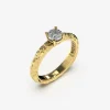 ANELLO SOLITARIO ROCCIA ARGENTO CON DIAMANTE