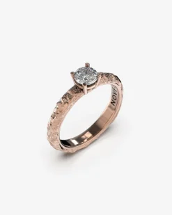 ANELLO SOLITARIO ROCCIA ORO CON DIAMANTE