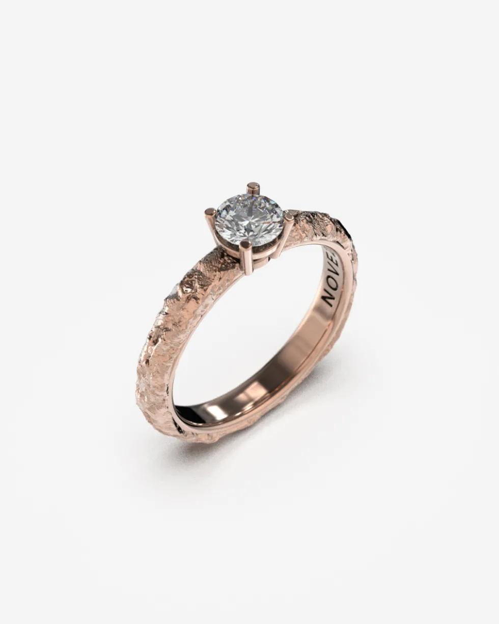 ANELLO SOLITARIO ROCCIA ORO CON DIAMANTE