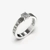 ANELLO SOLITARIO TESTO ARGENTO CON DIAMANTE