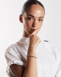 BRACCIALE CATENA TRAVERSINO IN ARGENTO